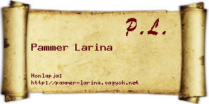 Pammer Larina névjegykártya